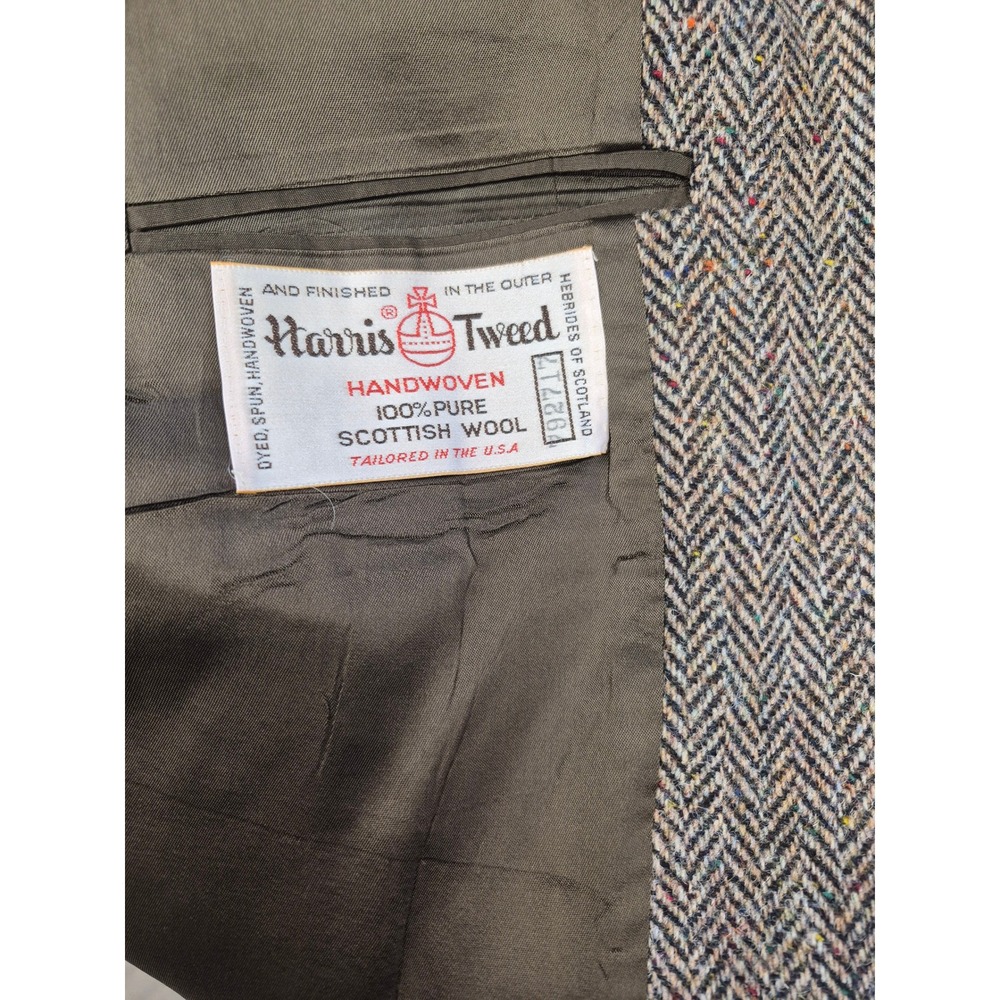 Kuppenheimer 44R Harris Tweed Blazer Mens Large Wool Herringbone Sport Coat - Picture 2 of 8